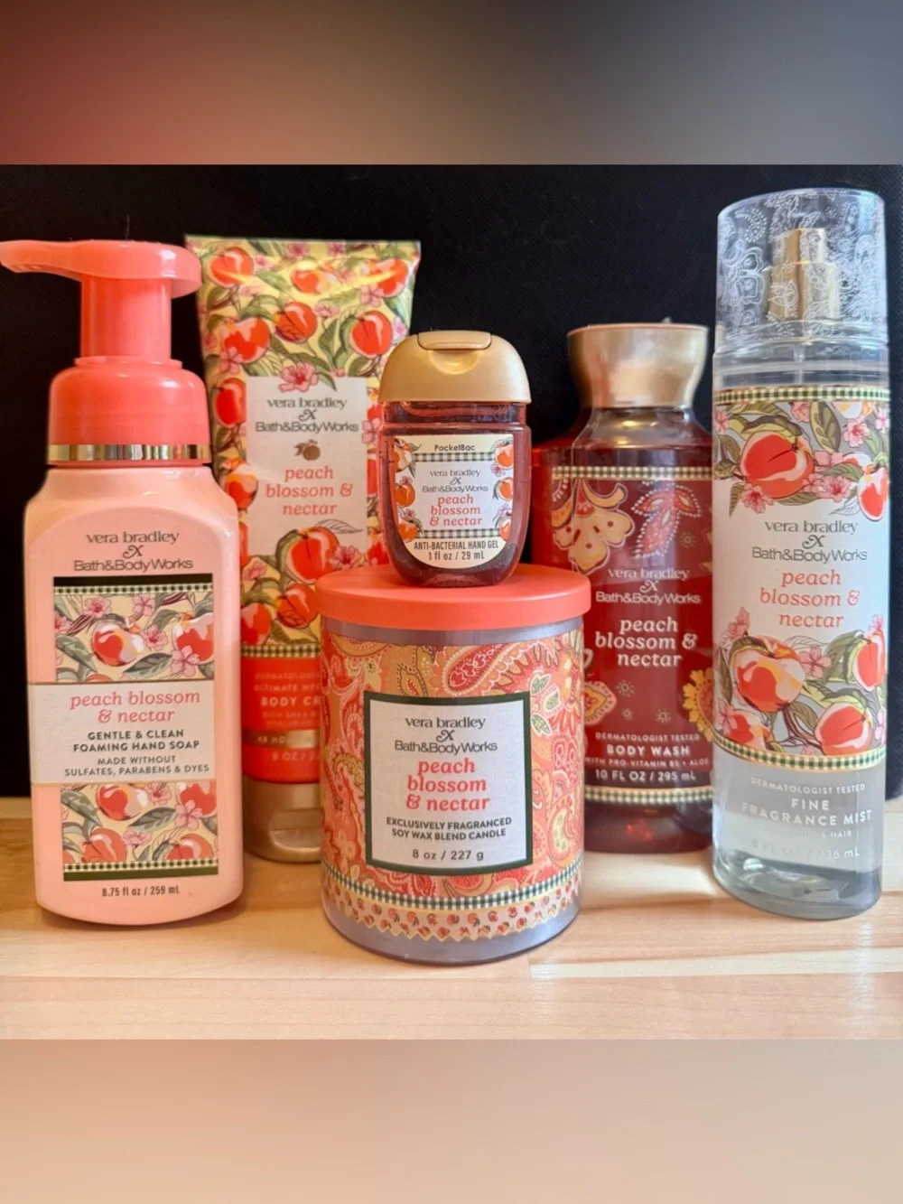 🌼B&BW Vera Bradley Peach Blossom & Nectar Body Care Set Brand New🌼